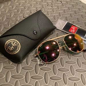 Rayban 3561 sunglasses gold with red/orange lenses